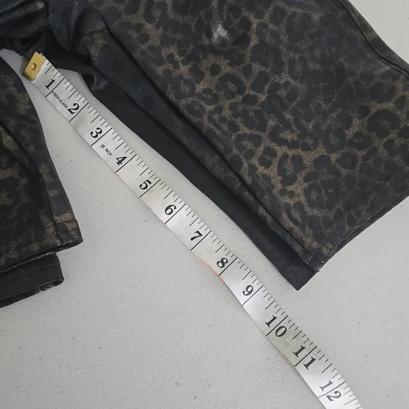 Spanx 2 Pair Black and Leopard Faux Leather Biker Shorts - Picture 10 of 15